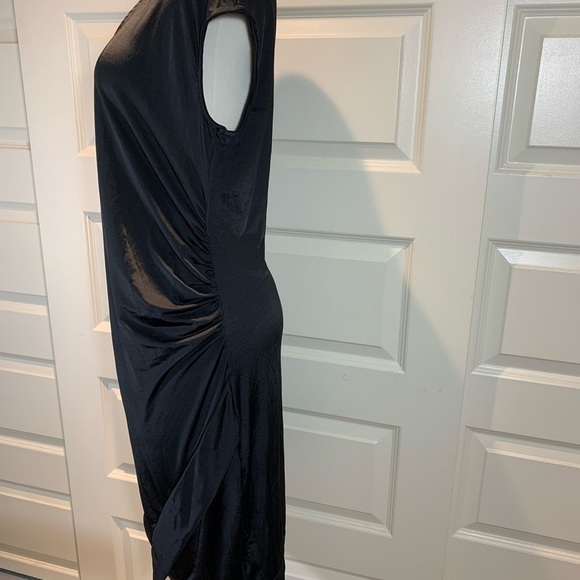 𝅺max Coco Women's Large Black Bodycon T Shirt Dress Rushed Side Stretchy - Picture 5 of 12